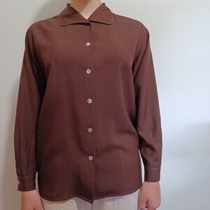 Preview Collection Nordstrom 100% Silk Button-down Shirt